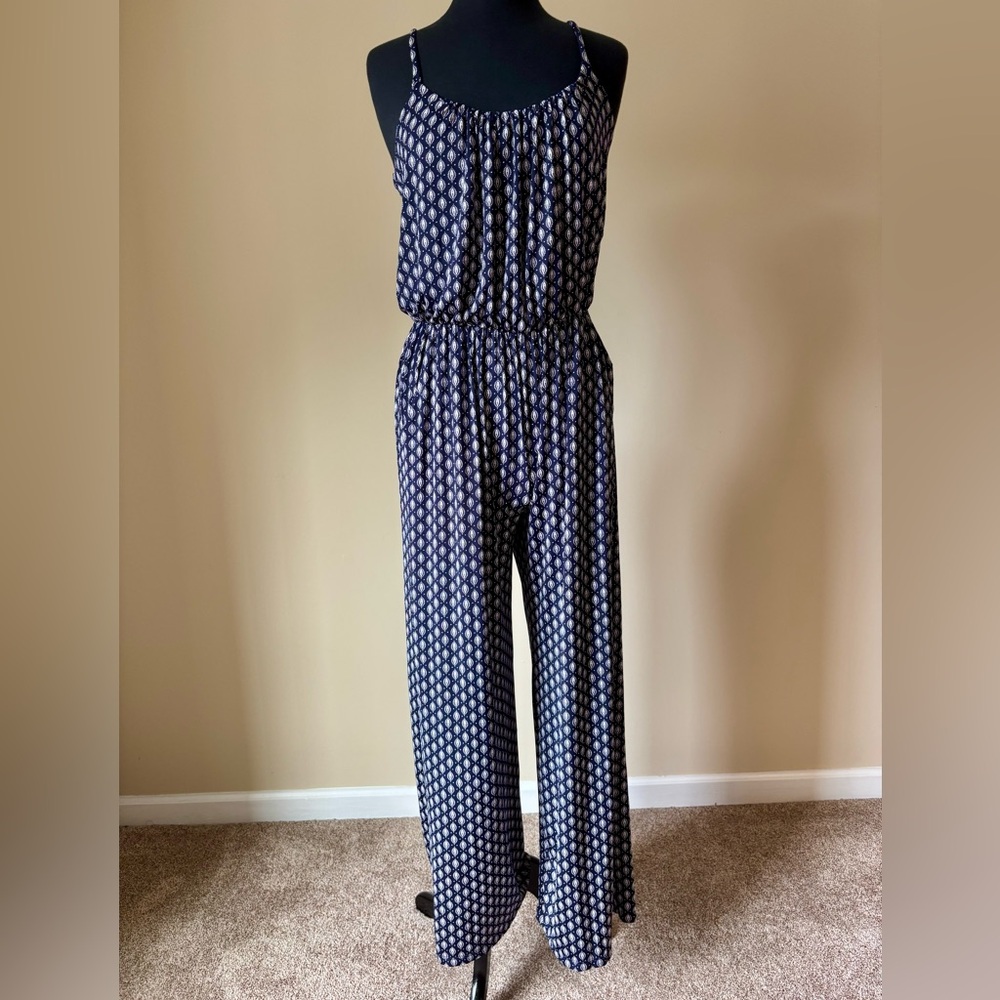 Kaleigh Adalia Knit Navy Patterned Jumpsuit - Picture 4 of 12